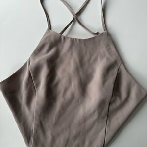 Taupe Asymmetrical Backless Camisole